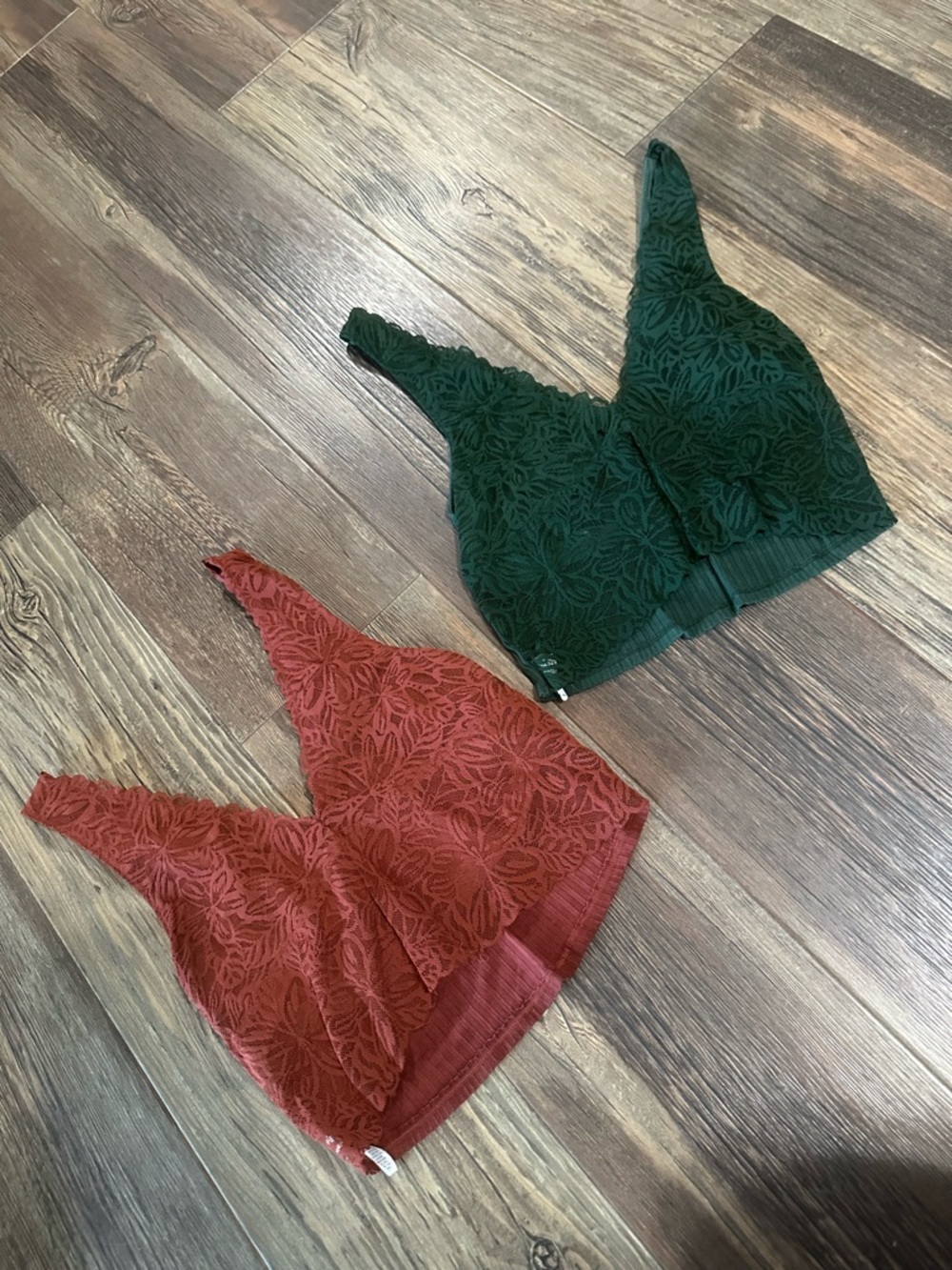 AERIE lace bralette crop top women’s S burnt orange and green bundle BOHEMIAN